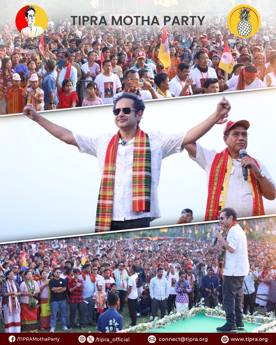 tipra_official's tweet photo. A small show of #Thansa, today at Maharani-Chellagang.
On 12th April 2026 (Sunday), press the Pineapple button and make #Thansa win! 🍍
#VoteForBubagra
#VoteForThansa
#VoteForTIPRA
#VoteForPineapple
#TIPRAinTTAADC
#TIPRA #TIPRAsa https://t.co/mogsiekAw2