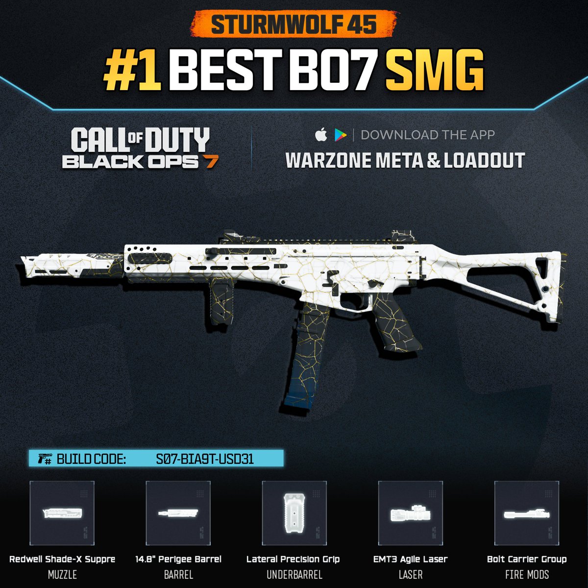 WZStatsGG's tweet image. ‼️🚨 BEST BO7 META LOADOUTS 🚨‼️

💥 Here are the ABSOLUTE Best Meta Loadouts to use in #BlackOps7 Season 3 Multiplayer!

🥇 #1 AR: VOYAK KT-3 🔥
🥇 #1 Burst: SWORDFISH A1 🔥
🥇 #1 SMG: STURMWOLF 45 🔥
🥇 #1 Shotgun: SG-12 🔥