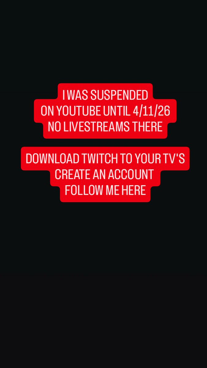 LarBeloved's tweet photo. Suspended on YT this week, until 4/11. Find my livestreams elsewhere https://t.co/r2lCUvF8mV