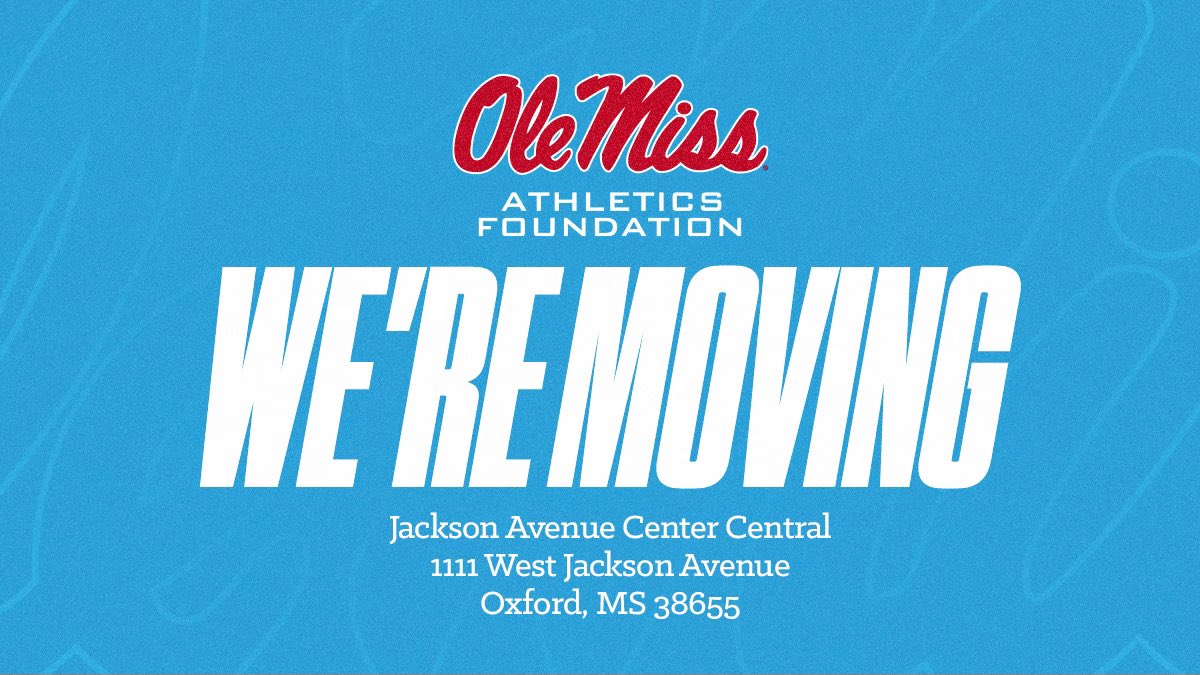 We’re excited to share the Ole Miss Athletics Foundation will be moving to new offices starting Tuesday, April 14! Our last day at the Tad Smith Coliseum will be Friday, April 10, with the office closed on Monday, April 13 while finishing the relocation. Please call 662-915-7159