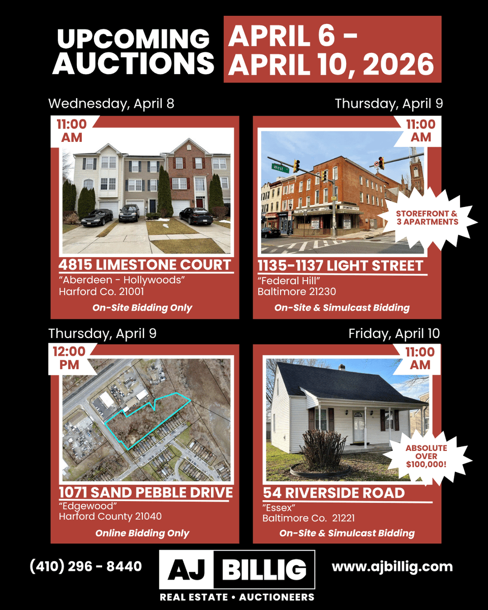 ajbillig's tweet photo. Take a look at this week's upcoming auctions! If you have any questions please call our office at 410-296-8440.

https://t.co/bSMSmXN6O8 https://t.co/puCbbFYGNY