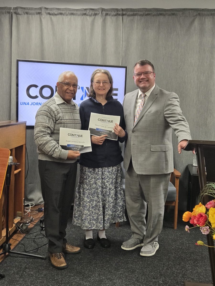 BenTurner32's tweet photo. Please pray for Bro Angel &amp; Sister Marys. They are returning to Venezuela this week. They came to Vancouver 6 months ago for the birth of their grandson. While here, he got saved &amp; baptized! Both completed Continue in Spanish. Hallelujah! Thank you, @STPublications https://t.co/8R7pPpkTqD