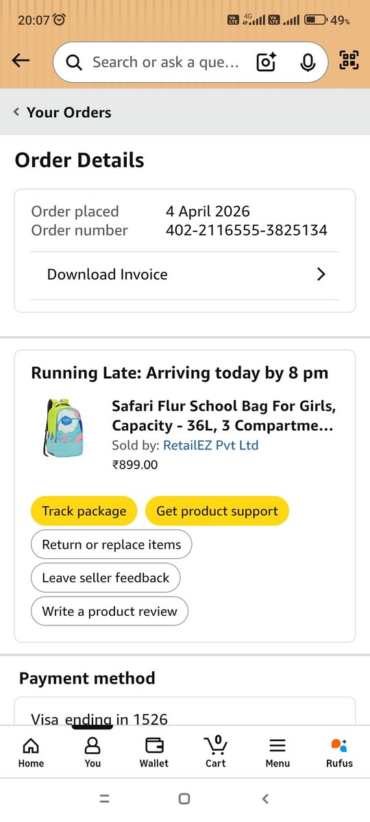 ashokblack's tweet photo. @amazonIN @amazon is giving #patheticservice . My order was supposed to be delivered yesterday till 12pm but it's not delivered till now. #customercare is giving only #parroted answers. There is no option for even #cancel the #order . https://t.co/nHgF6iPo5i