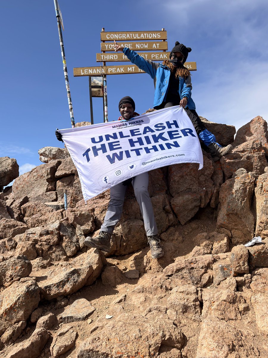 Marsha__hiker's tweet photo. In just 3 weeks, @mambahikers2 has planned and led 5 expeditions for 5 different teams. Our flag has flown on Mt. Kilimanjaro, Mt. Meru, and Mt. Kenya ,not once, but thrice! Every climb reflects meticulous planning, strict safety, and our drive to keep improving and be the best! https://t.co/8UQknQnbsp