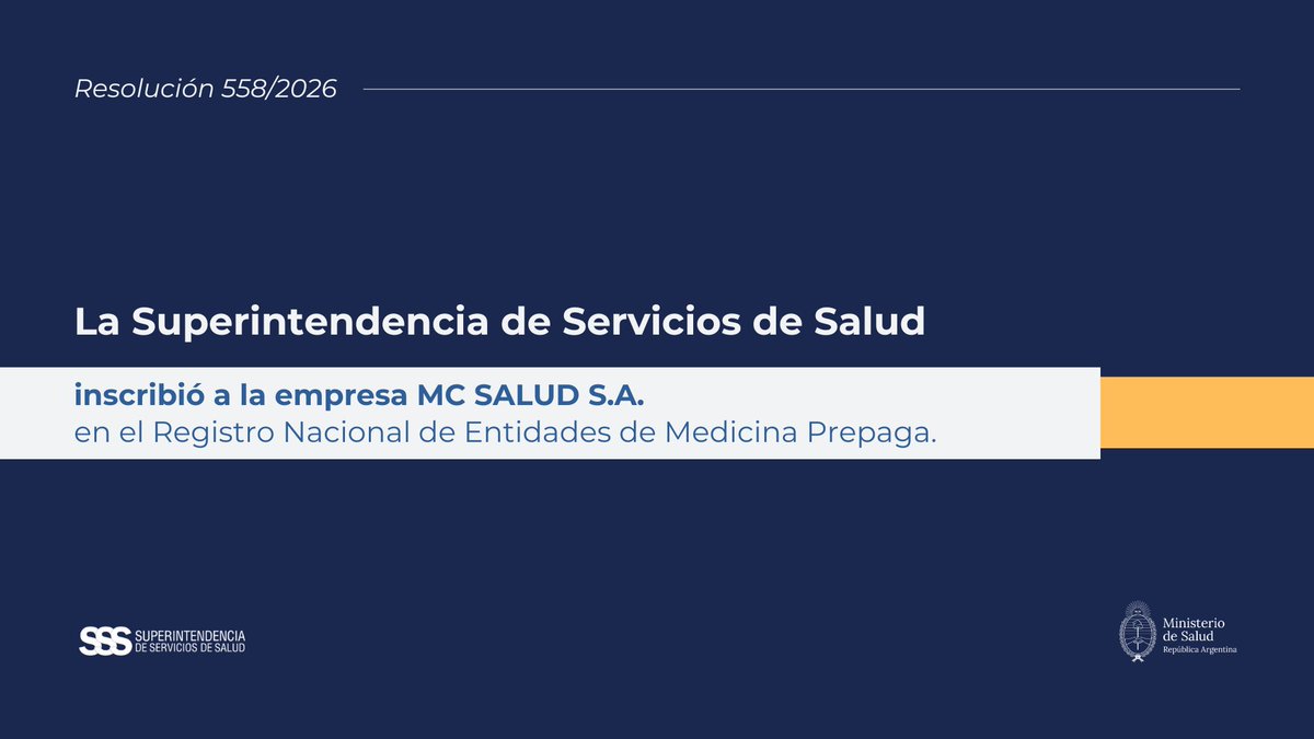 🇦🇷 Superintendencia de Servicios de Salud 🇦🇷 tweet media