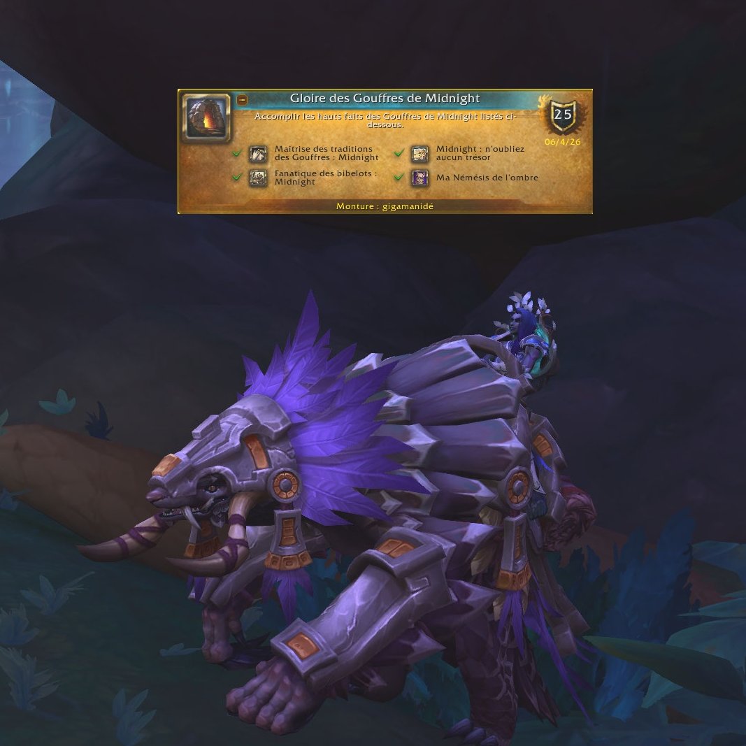 Dit_No's tweet photo. Meta-HF des gouffres de Midnight terminé !

On choppe la monture Gigamanidé en récompense

#worldofwarcraft pendant #Midnight 
#SaveWoWVoiceActing #TouchePasMaVF https://t.co/jm7ToZYyKF