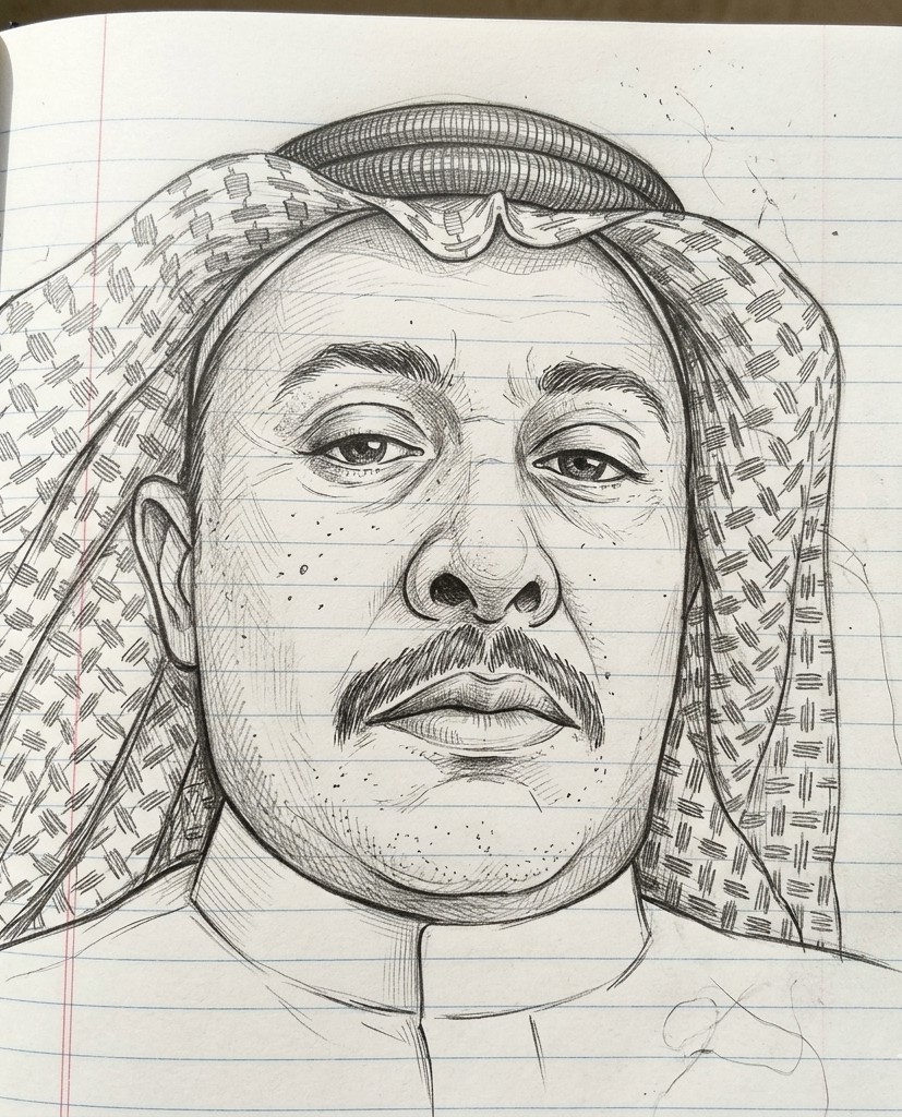 wan35928497's tweet photo. @Aboahmed_1392 
مساء الخير 
عملت رسمه لصورتك واتمنئ تنال اعجابك. 
يارب تكون شفت رسمتي 🤲 
وان شاء الله تعطيني هديه بسيطه وتشجعني🙏🏻
 لان مصدر رزقي انا وعائلتي من ورئ الرسم🎨 https://t.co/LmTiUDMA78
