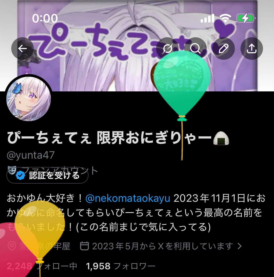 ぴーちぇてぇ 限界おにぎりゃー🍙 tweet media