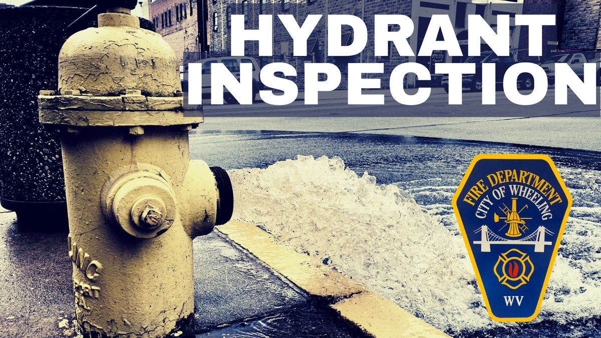 WheelingFD's tweet photo. Beginning Monday, April 13, WFD will begin inspecting fire hydrants in the city. The process will take place Monday-Thurs, 8 a.m.-4 p.m. Testing will not occur on Fridays or weekends. Testing may stir up sediment, resulting in discolored water. It happens, run water until clear. https://t.co/VvKkiqwhVG