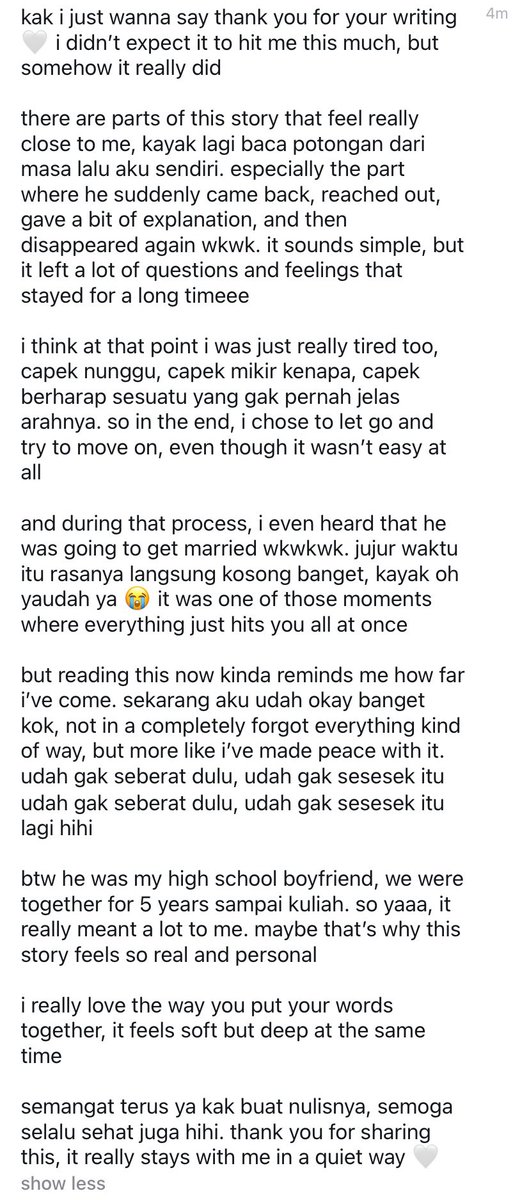 ppulchrify's tweet photo. Abis baca tello ini lagi, smph GWMAUNANGISBANGAT. Mau peluk sendernya ;(( haaa you reaaaallyy deserve so much better and I genuinely hope your heart continues to heal, dear sendeeer. 🤍 https://t.co/sj2IMQHhH4