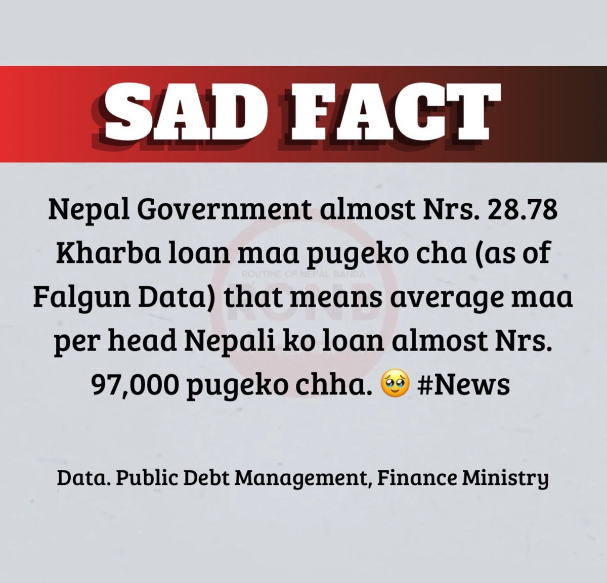 येस्ता सिंहदरबार कती बनाइन्छ भन्या हैन?<a href="/hamrorabi/">Rabi Lamichhane</a> <a href="/ShahBalen/">Balen Shah</a> <a href="/SaritaaUokay13/">Sudan Gurung</a> 
We are very much poor in-fact!