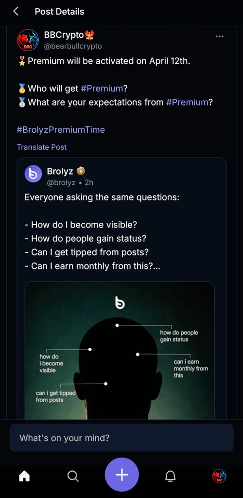 BearBullCrypto's tweet photo. 🎖️Premium will be activated
      on April 12th. 

🥇Who will get #Premium? 

🥈What are your expectations
      from #Premium?

Moreover @BrolyzFi is cooking something bigger. Way bigger.

Join us so you don't miss out!👇🏻
https://t.co/e0j40ta43i

#BrolyzFi #Web3 #Airdrop #Crypto https://t.co/MxFcvr7Skd