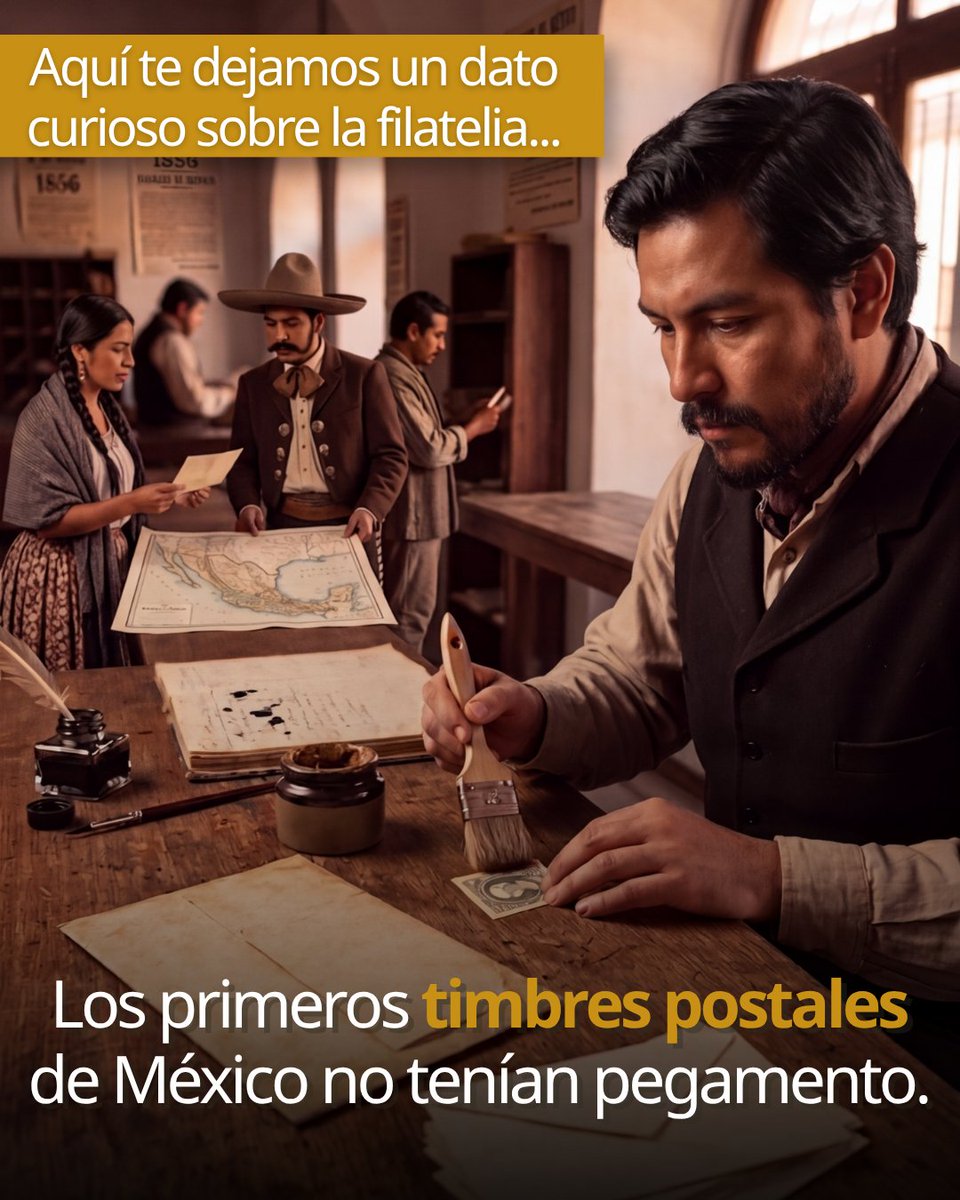 CorreosdeMexico's tweet image. En 1856 los sellos postales de México se pegaban manualmente, no tenían adhesivo al reverso, por lo que se usaba goma externa para fijar la imagen al sobre.

#Filatelia #CoreosDeMéxico #DatoCurioso