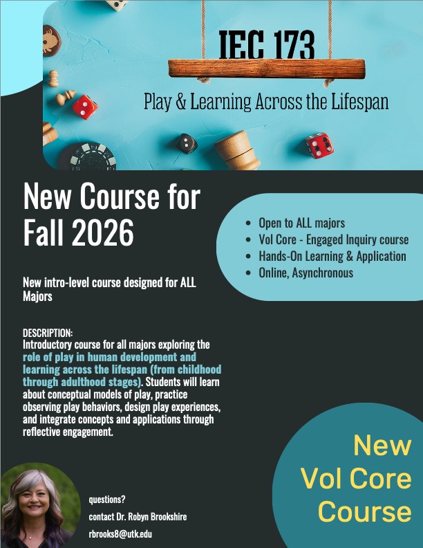 UTKTeacherEd's tweet image. Looking for a FULLY ONLINE course this Fall? Interested in how play interacts with human development &amp;amp; learning across all ages? We have the course for you-Play &amp;amp; Learning Across the Lifespan! #utknoxville #teachereducation #playbasedlearning #learningthroughplay #activelearning