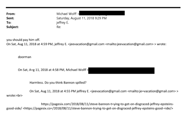 RedPencilScript's tweet image. Oh, and here’s the whole email with Michael Wolff telling Epstein to pay his doorman to stay quiet.
#EpsteinFiles