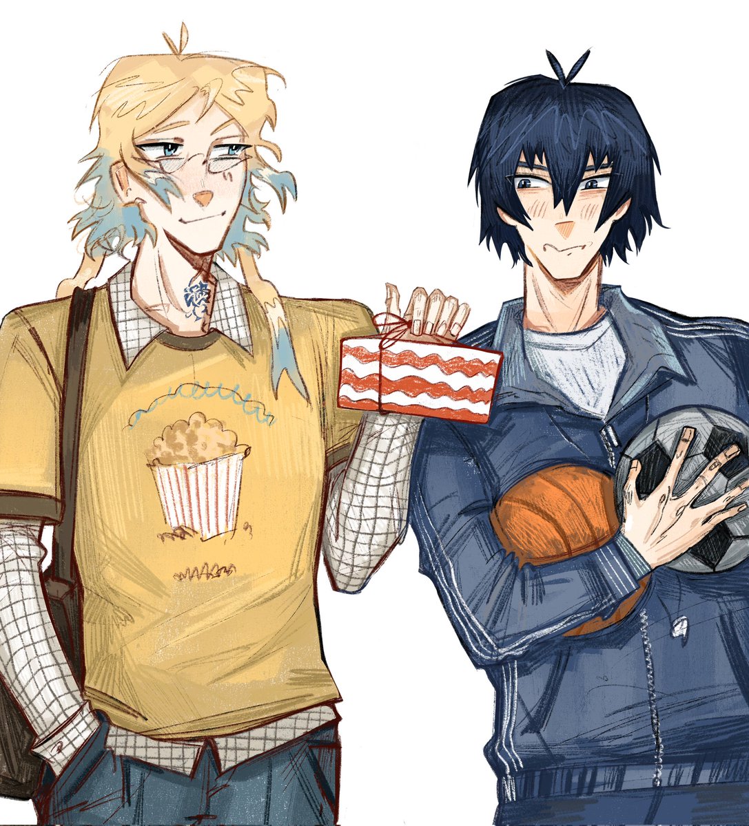 GodLoka's tweet photo. The German teacher invites the PE teacher over for tea and cake 🫦

#isagi #Kaiser #kaisagi #kiis https://t.co/Zr2la3Zoag