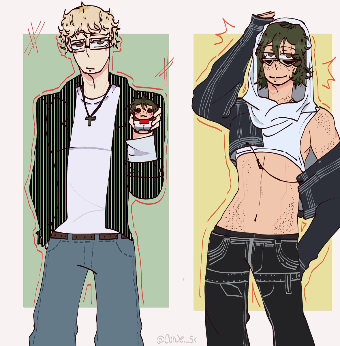 shima___sk's tweet photo. Hola buenas vengo a mostrar dibujitos que hice porque me aburria, disfrutenlos ✌️✨️

#haikyuu #tsukiyama #tsukishima #yamaguchi #haikyuufanart https://t.co/ti8L3W46I0