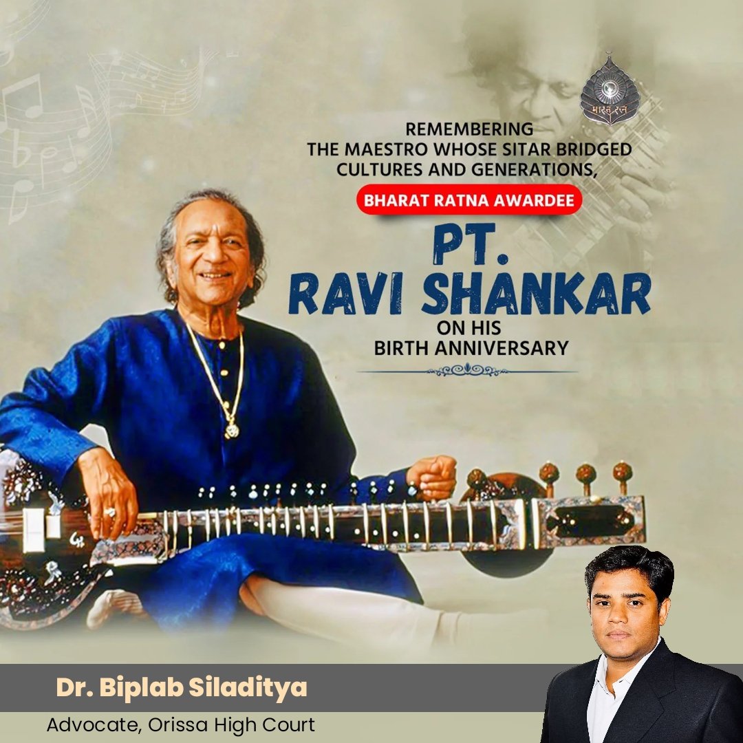 BiplabSiladitya's tweet photo. On the birth anniversary of Pandit Ravi Shankar, we pay tribute to the legendary sitar maestro who brought Indian classical music to the global stage. His melodies transcended boundaries and continue to inspire generations of musicians worldwide.
#RaviShankar #ClassicalMusic 🎶 https://t.co/3zobcxPJLd
