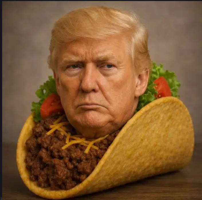 PapaSoleritus's tweet photo. Gettin' ready für $TACO Tuesday 😂 Do it one more time before Vance takes over, Donny! 

Tacotuesday!

CA: 79ryePJ3g1deaS6yvaKH4jRZpp2shVob83FgtoFK9TZY https://t.co/HgaoSzB0xw