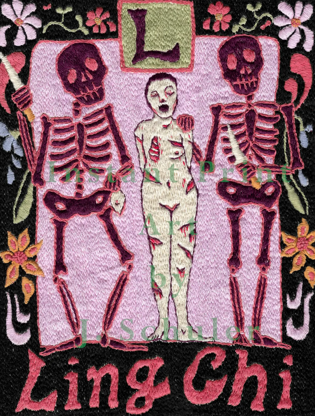 JulieKSchuler's tweet image. L is for Ling Chi
art to download

jschulerart.etsy.com/listing/440058…

#handembroidery #darkart #skeletons #spooky #alphabet #macabreart #textileart