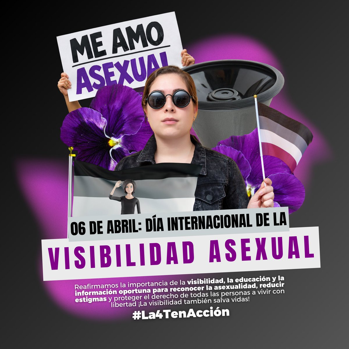 JAIMELOPEZVELA's tweet image. Hoy, en el Día Internacional de la Visibilidad #Asexual, reconocemos y celebramos la diversidad, que cada quien puede vivir. Visibilizar es respetar, informar y garantizar derechos. Existir con orgullo también transforma realidades. 💜🤍🖤 #La4TenAcción #LGBTIQ+