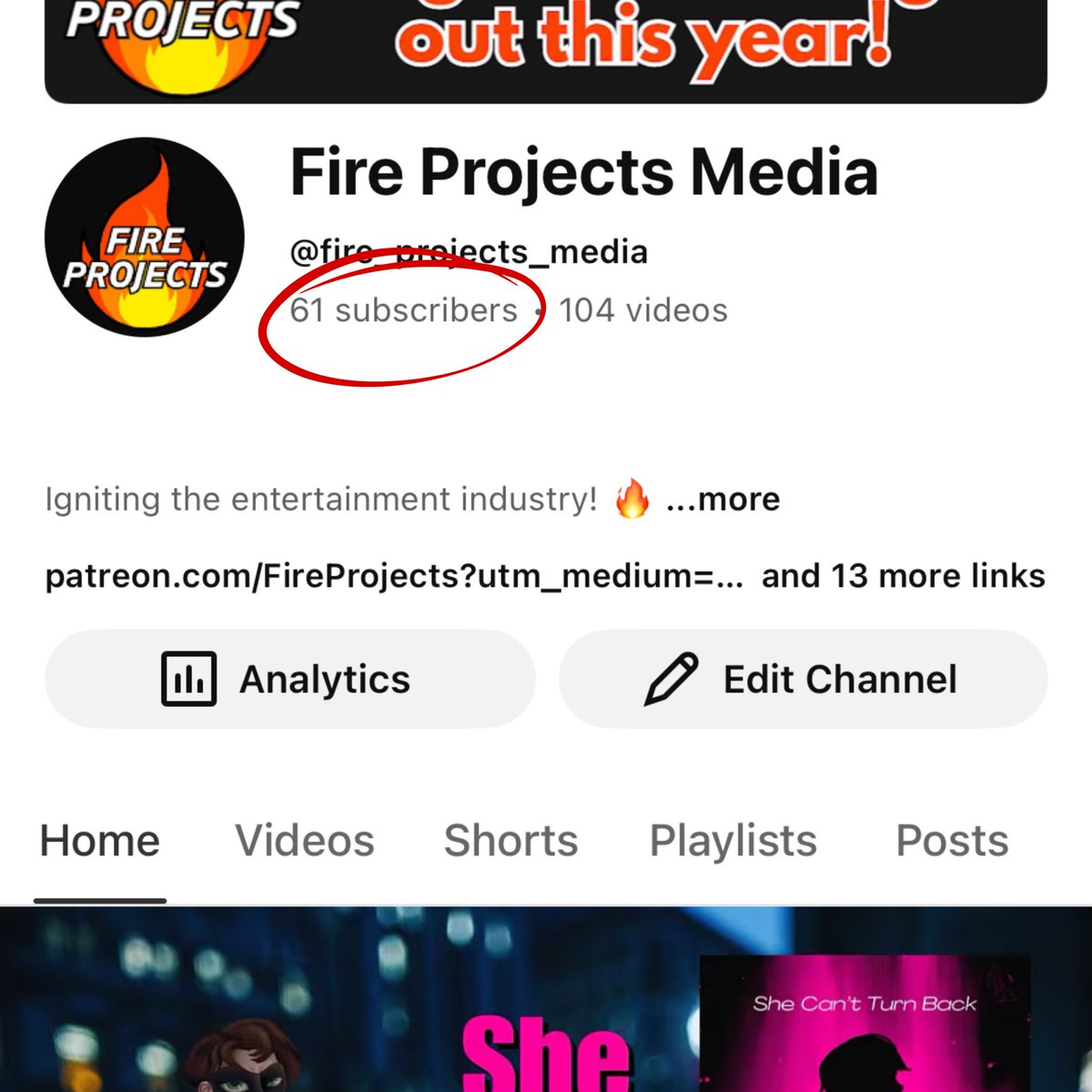 fireprojectsmed's tweet photo. I hit a new milestone on my YouTube channel. I’m at 61 subscribers! 🔥 https://t.co/uvvmehcVe8