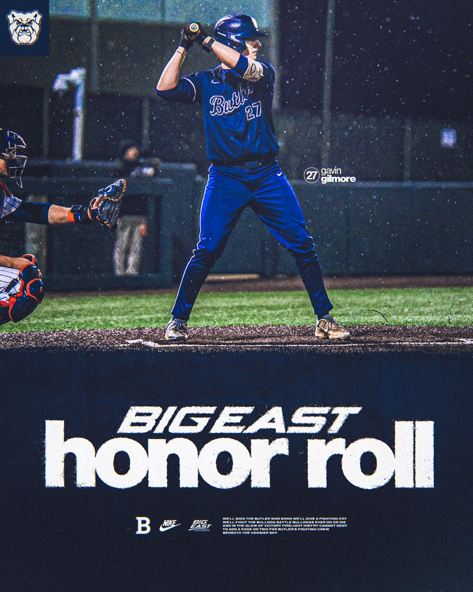 ButlerUBaseball's tweet photo. BIG EAST Honor Roll accolades for Gilmore 😤 https://t.co/kZglB2NZyj