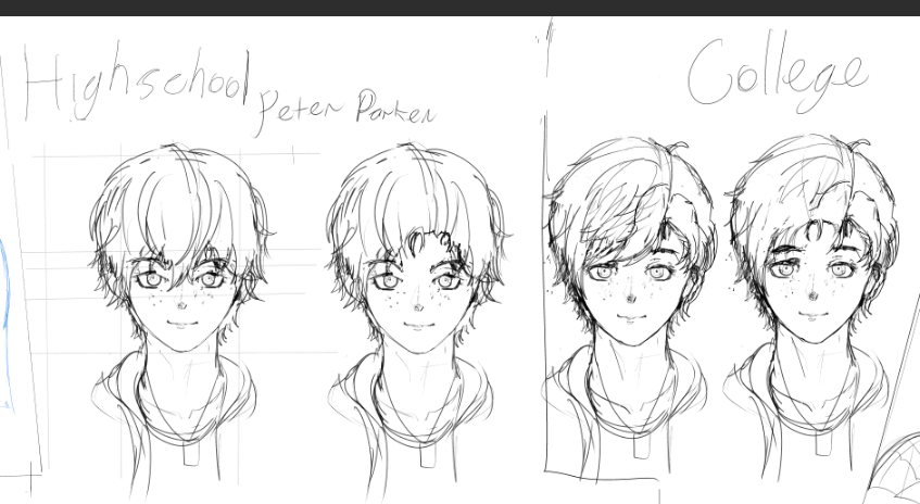 danteguntrigger's tweet photo. I tried to go with a different hairstyle, but still added hair fangs if you guys look closely 
But I did an alt hairstyle for each era where he backslips his hair like comics

Since it's people's top preference, I hope you guys like my Peter Parker design

#spiderman #peterparker https://t.co/y37NTSFK7V