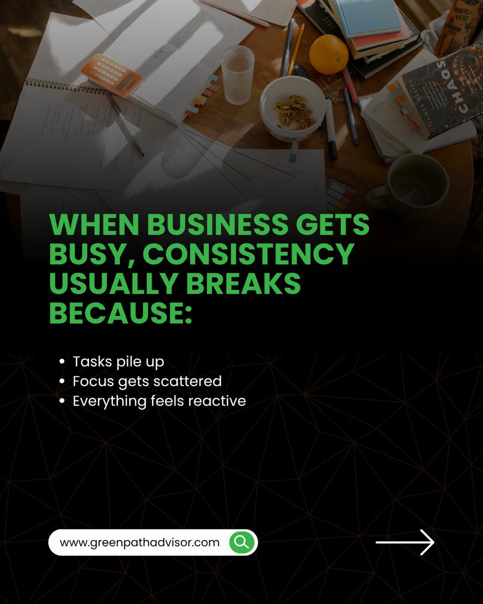 GreenpathVA's tweet photo. Busy doesn’t always mean productive—and it definitely doesn’t mean consistent.

When everything piles up, focus gets scattered and progress slows. The real shift? Structure. Clear priorities, simple systems, and the right support keep things moving—even on your busiest weeks.

If you’re ready for a more consistent workflow, let’s talk. 📩

#Productivity #EntrepreneurLife #BusinessGrowth #WorkSmart #VirtualAssistant #TimeManagement #SmallBusinessSupport #SuccessMindset #Efficiency #GreenpathAdvisors