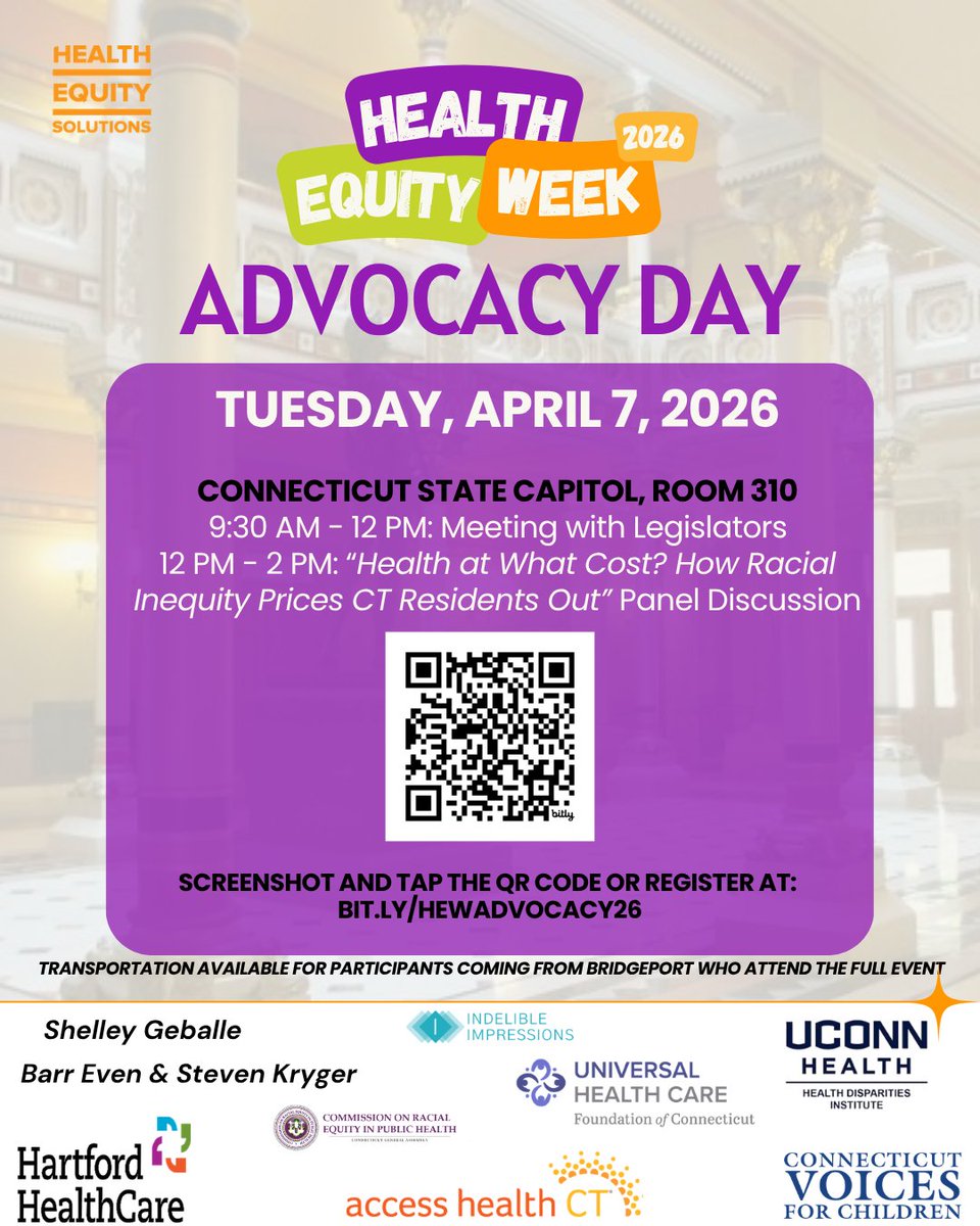 HealthEquityCT's tweet photo. If you missed our press conference it's ok, check out all the great events we have planned for Health Equity Week 2026. https://t.co/kBmSHsSgYd