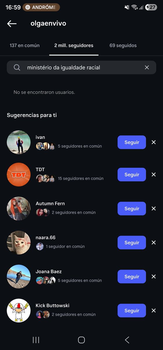 ANIMAL_92's tweet photo. ATENCIÓN, DESPUÉS DE LA ENTREVISTA QUE OLGA LE HIZO A LA ABOGADA ACUSADA DE XENOFOBIA/RACISMO, El  "Ministério da Igualdade Racial" DE BRASIL DEJÓ DE SEGUIR EN INSTAGRAM A  @olgaenvivo (? https://t.co/FAw11YOLS7