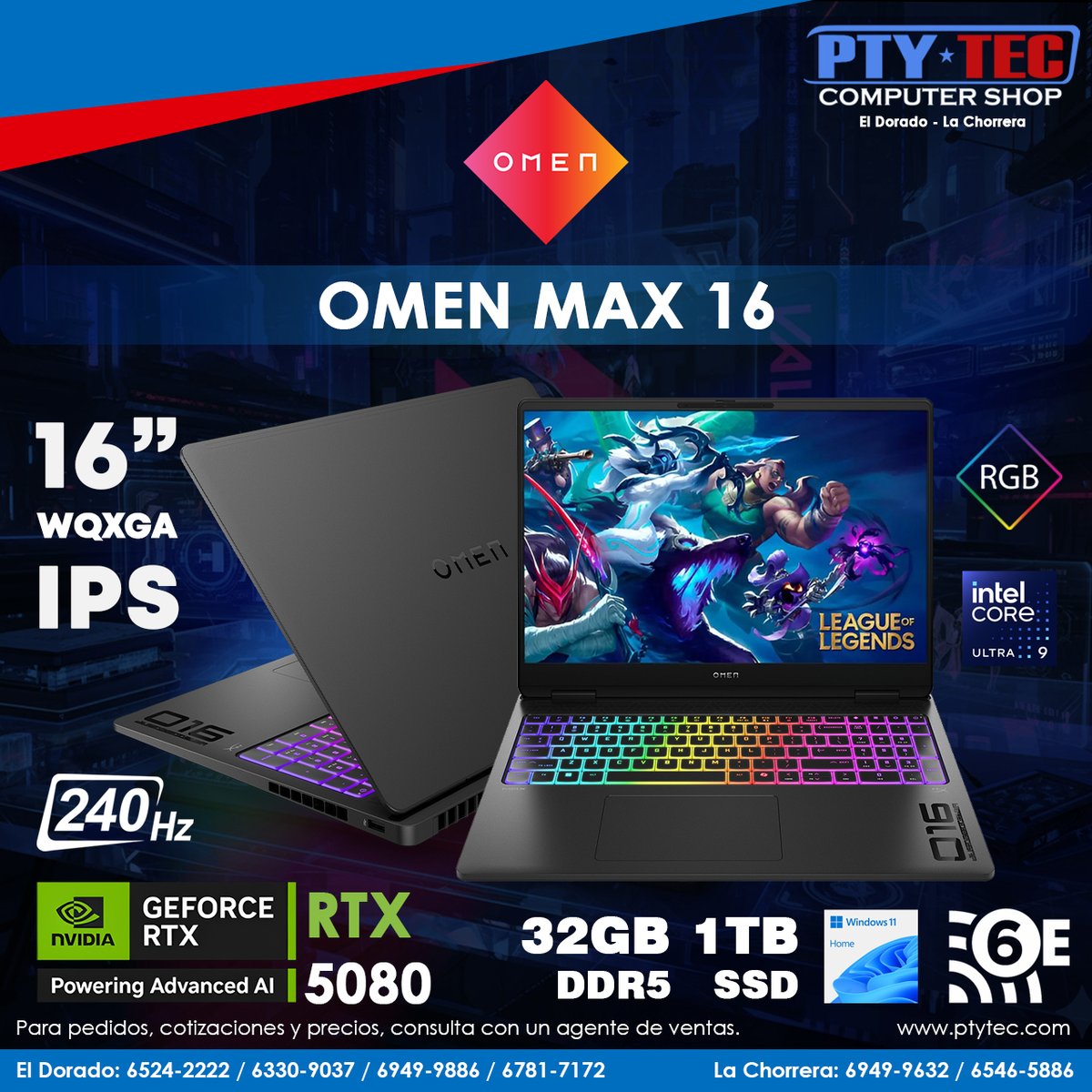 ptytec_computer's tweet image. 💻⚡ La HP OMEN MAX 16 es tu arma gamer definitiva 🔥
RTX5080 + Intel Ultra 9 + 32GB DDR5 = poder sin límites🚀
Diseño Shadow Black + teclado RGB 🌌✨
Streaming, edición y partidas épicas al máximo 🎮

👉 ptytec.com/product/17295 

#HPOMEN #OMENMAX #GameOn #ptytec