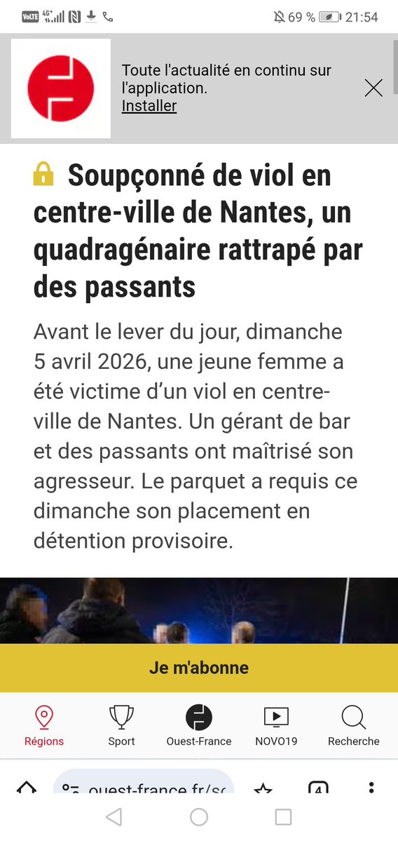 Bonjour l'insécurité. 
Rien ne change. 
Aucune police municipale en nombre et armée. 
Les noctambules se font agresser et on nous parle de bons chiffres et d'une ville féministe.
<a href="/JRolland_Nantes/">Johanna Rolland</a> 
<a href="/DTalledec/">denis talledec</a> 
<a href="/Foulques44/">Foulques Chombart de Lauwe</a> 
#nantes
<a href="/Prefet44/">Préfet des Pays de la Loire et de Loire-Atlantique</a> 
<a href="/NunezLaurent/">Laurent Nuñez</a> 
<a href="/Interieur_Gouv/">Ministère de l'Intérieur</a>