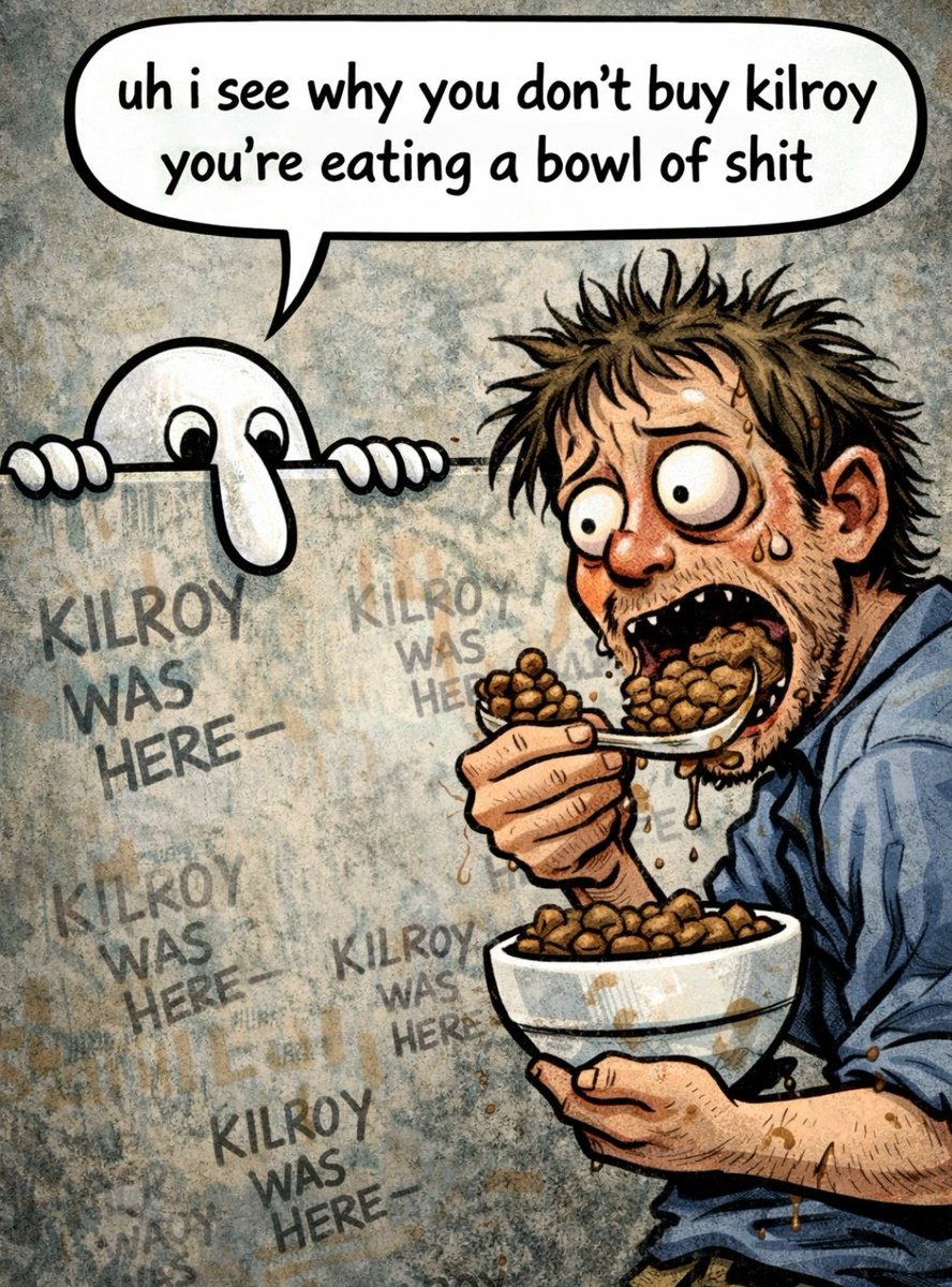 Oldirtybobby's tweet photo. @cryptojourneyrs Ya, but $kilroy is the first meme https://t.co/HP8kdytzPa