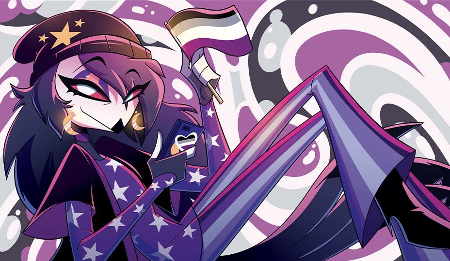 rumpleholmes's tweet image. Ace pookies holding the ace flag 💜 

#Alastor #Octavia #HazbinHotel #HelluvaBoss #AsexualVisibility