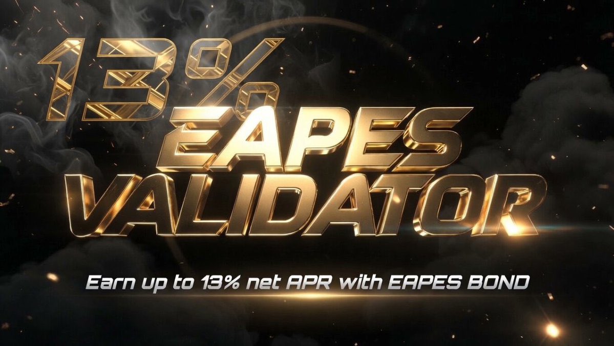 Week 6 of GTS 1 and it’s still accelerating. <a href="/EAPESCLUB/">EAPES</a> 

- 1000 $EGLD weekly sales volume.
- $EAPES moving since EAPES BOND integration. 
- Earn up to 13% net APR with EAPES Validator.

Rewards flowing. Grid tightening.

Hard not to pay attention now.
#EAPES