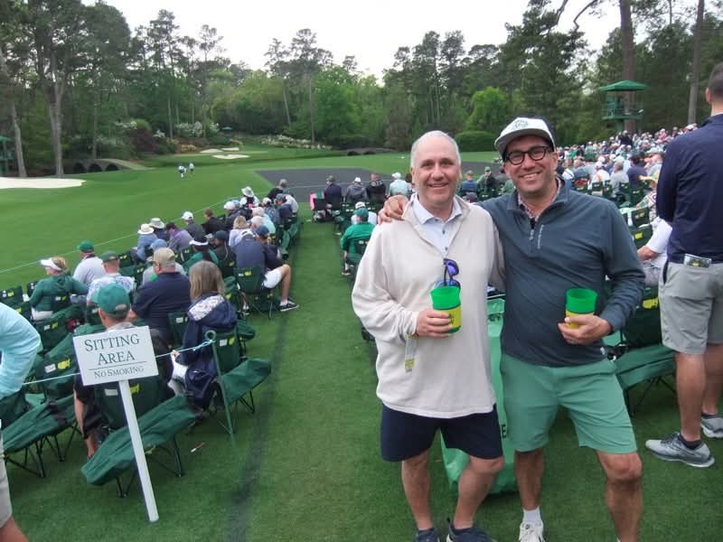 My favorite <a href="/TheMasters/">The Masters</a> pic, 2024 with my brother at the holy alter of 12. I had just come from sitting all the way up front for a while, no phone, no noise, just dream vibes.