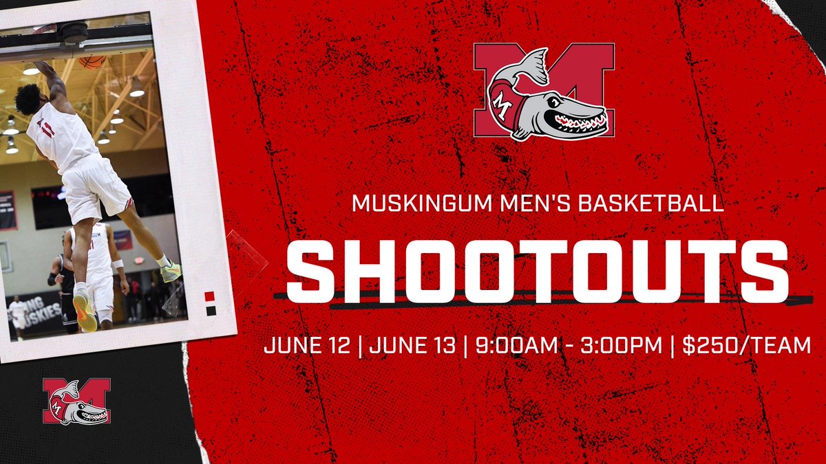 MuskingumHoops's tweet photo. 𝐌𝐮𝐬𝐤𝐢𝐧𝐠𝐮𝐦 𝐁𝐚𝐬𝐤𝐞𝐭𝐛𝐚𝐥𝐥 𝐒𝐡𝐨𝐨𝐭𝐨𝐮𝐭𝐬 🚨

📅 June 12 | June 13
⏰ 9:00AM–3:00PM
💲 $250 per team 

Email lworrell@muskingum.edu to register

#DefendTheM https://t.co/TcXjyBdyq3