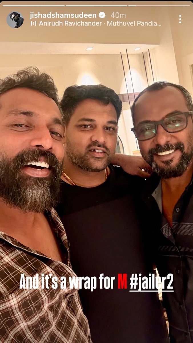 BENKMATHEW's tweet photo. #Mathew 's Wrap for #Jailer2

#Mohanlal @Mohanlal #Rajinikanth #Jailer https://t.co/BBl7jdi9bR
