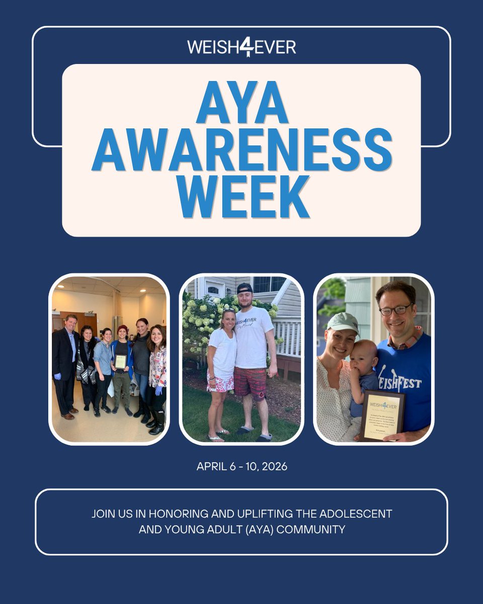 Weish4Ever's tweet photo. April 6th to 10th marks #AYAAwareness week. Adolescents and young adults, those between the ages of 15-39, face a multitude of challenges outside of their cancer diagnoses. Join us as we celebrate, educate, and raise awareness in this cancer community. 💙 https://t.co/2HZkD7U6AJ