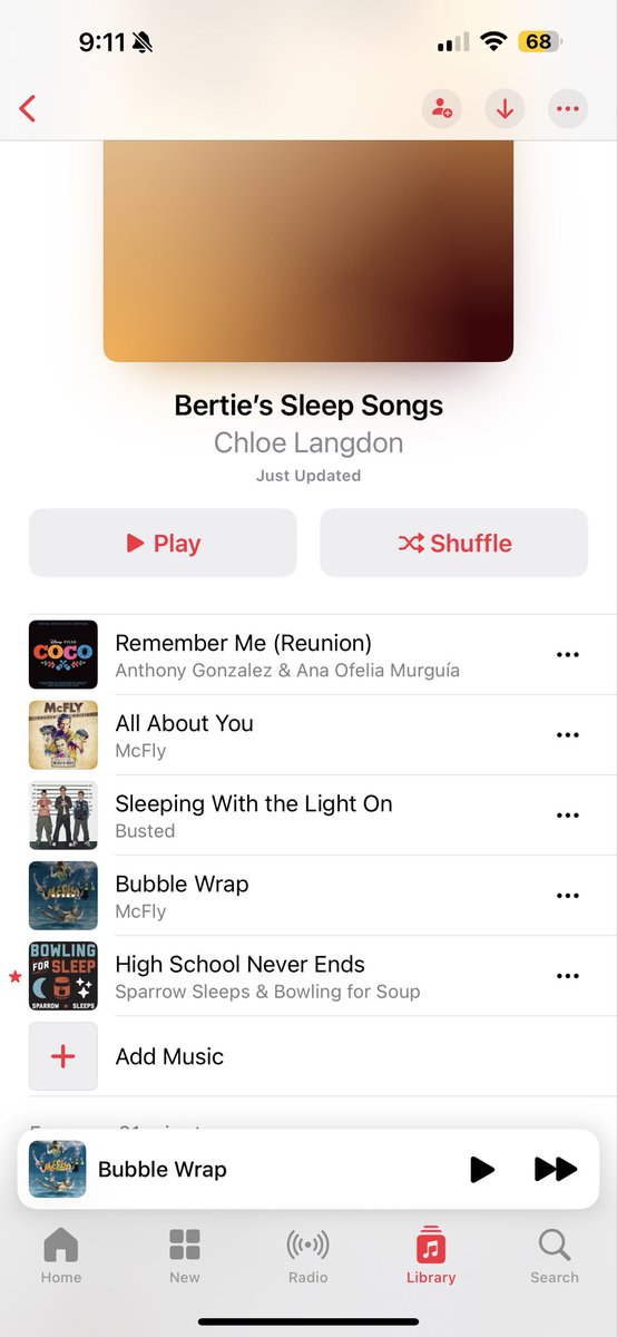 ChlooLangdon's tweet photo. The baby’s bedtime playlist - works a charm🙌🏻😅 https://t.co/X9VfpYbLbz