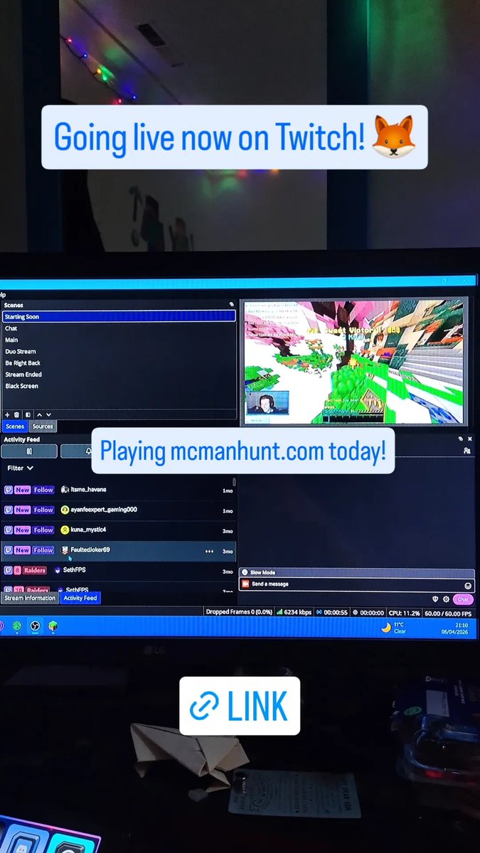 RazorBoyHaz's tweet photo. Going live now on Twitch! 🦊

We're back and playing https://t.co/vlqtn9DdnP today!

https://t.co/r3DHBUwEXD

#twitch #twitchstreamer #gaming #LIVE #LiveNow #minecraft https://t.co/7s2QwbYfg9