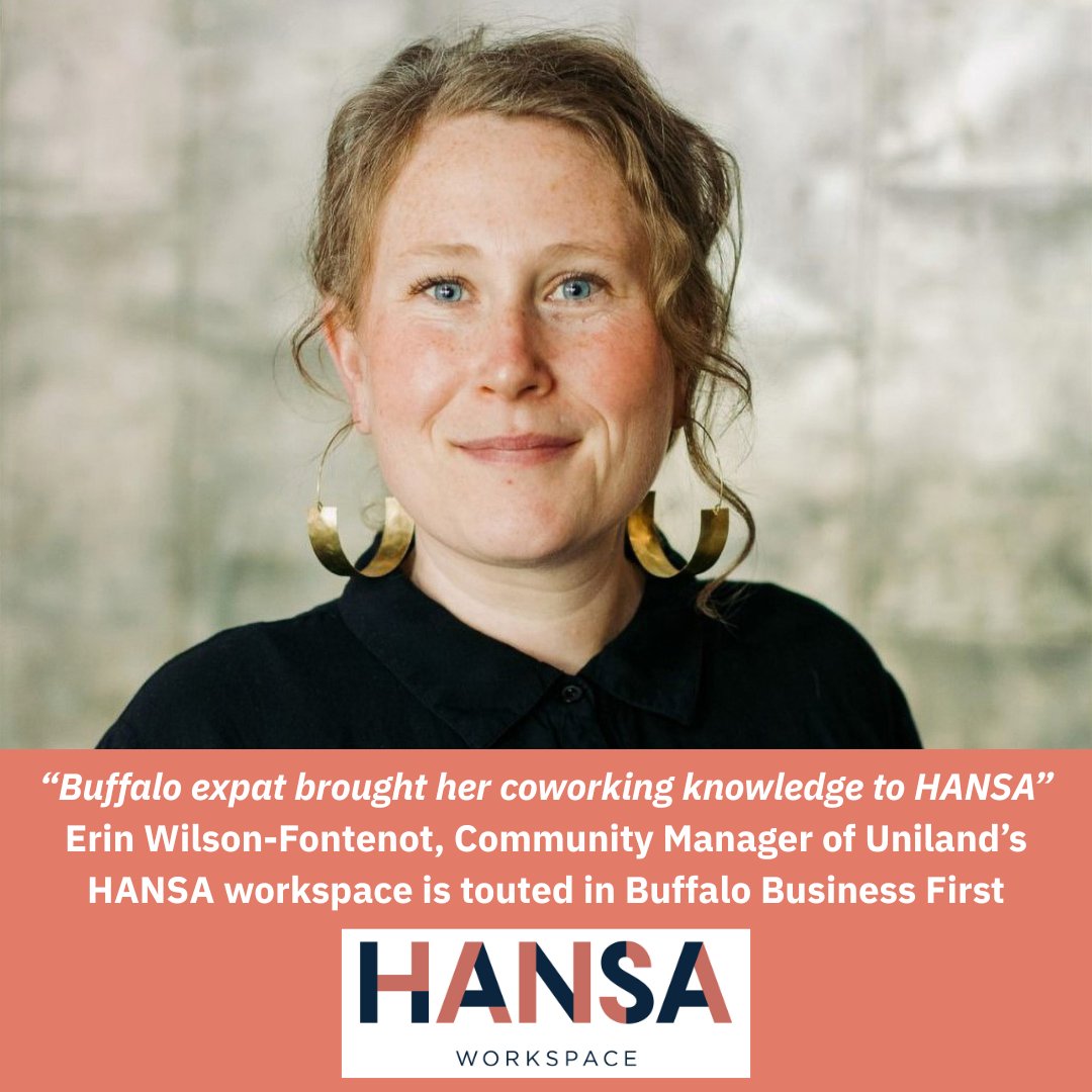 UnilandDevCo's tweet photo. From Buffalo expat to downtown connector: @BfloBizFirst profiles HANSA workspace Community Manager Erin Fontenot on her role in strengthening downtown Buffalo at Uniland's homegrown professional flexible office space and coworking center.
Learn more https://t.co/PekcIAzrjW https://t.co/8G2dqrRJfu