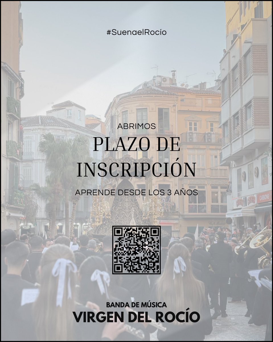 | 𝐀𝐁𝐑𝐈𝐌𝐎𝐒 𝐍𝐔𝐄𝐕𝐎 𝐏𝐋𝐀𝐙𝐎 𝐃𝐄 𝐈𝐍𝐒𝐂𝐑𝐈𝐏𝐂𝐈𝐎́𝐍 🤍 | 

Desde nuestra formación, invitamos a todo aquel amante de la música cofrade a que se una a nuestra gran familia. 

No importa la edad que tengas, ni el conocimiento musical que ostentes, simplemente