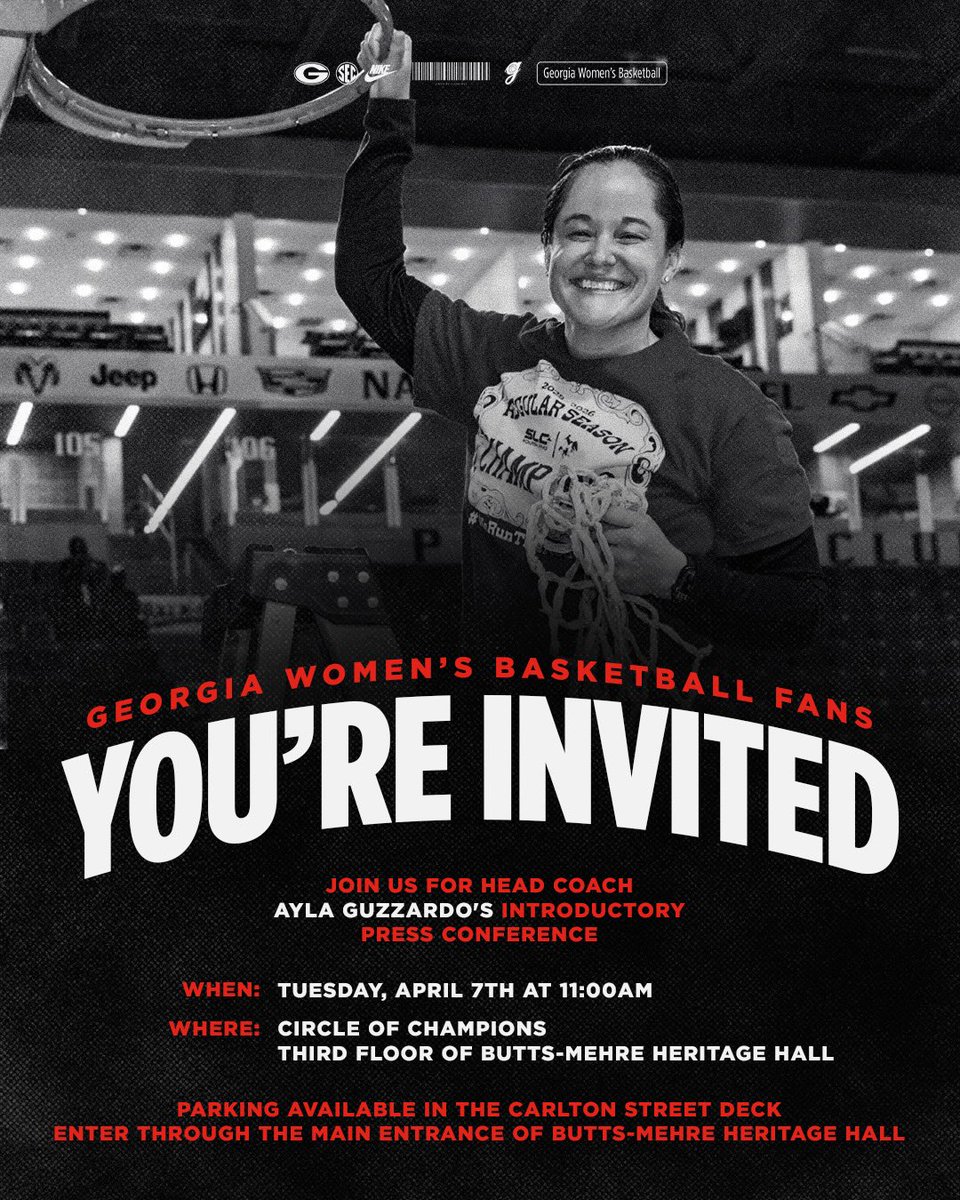 UGA_WBB's tweet photo. Join us as we celebrate the new era of Lady Bulldog basketball ‼️🐶

#GoDawgs https://t.co/XRGrgkb7Q9