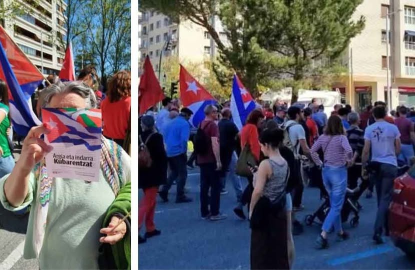 #España 🇪🇸 Una manifestación en Iruñea con motivo del Aberri Eguna (día de la Patria Vasca), sirvió para reiterar el apoyo a #Cuba 🇨🇺, a lo que se unen cargamentos solidarios esta semana.
Más en #PrensaLatina