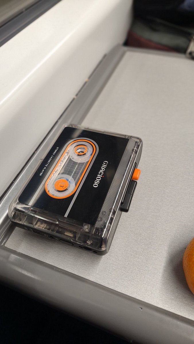 tonegriff's tweet photo. @LinusEkenstam I recently bought a tape player to play my old tapes on the train where there's no signal.. Bluetooth, USB C charger. £20! https://t.co/cpGbCbtLfW