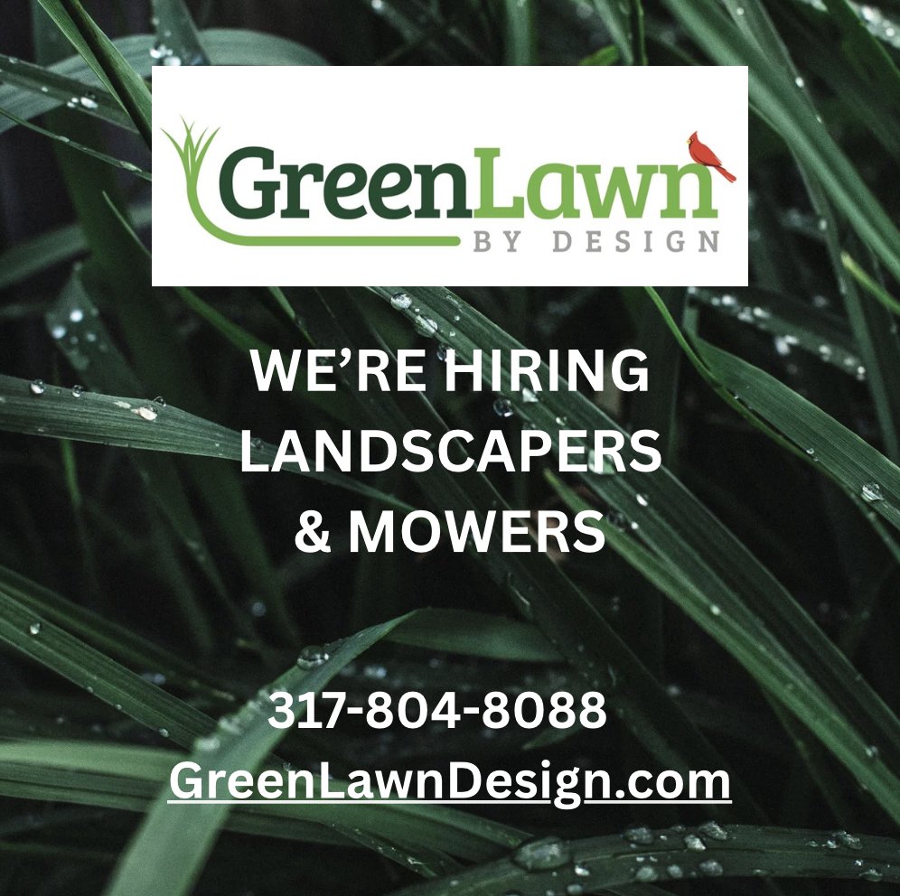 🌿 Now Hiring Lawn Techs &amp; Mowers!
$18–$25/hr | Full-time seasonal
Great for college students 🎓
Learn from a 20-year industry veteran
📞 317-804-8088
📧 greenlawn@greenlawndesign.com
greenlawndesign.com/apply/
👉 Tag someone who needs a job
#NowHiring #IndianaJobs #SummerJobs
