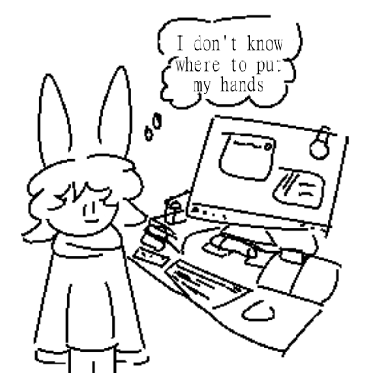 jacocam2's tweet photo. A while ago I made this drawing to complain to my friends, since they all have a desktop PC while I'm forced to use a Steamdeck as my PC. So one day, fed up with not having a proper setup, I took the TV and the consoles connected to it and put them on my desk But as you can see https://t.co/AFZcyK61yL