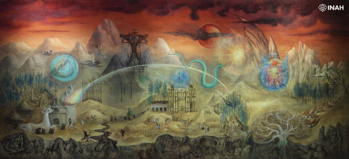 INAHmx's tweet image. «El mundo mágico de los mayas (El mundo de los tzotziles)», de Leonora Carrington, en el Museo Nacional de Antropología, es una excepcional interpretación de la cosmovisión maya de los Altos de Chiapas...

Conócela en la #FotoDelDía: inah.gob.mx/foto-del-dia/e…

📸 Gerardo Peña #INAH